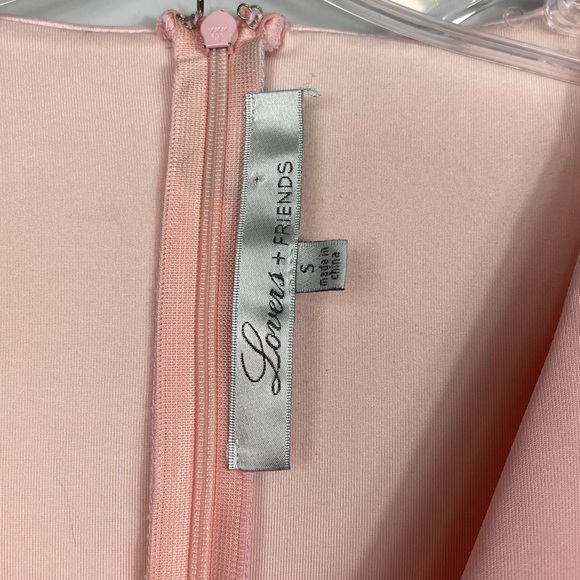 Lovers + Friends Geneva Flare Scuba Mini Dress REVOLVE Light Pastel Pink Small S - Picture 8 of 15